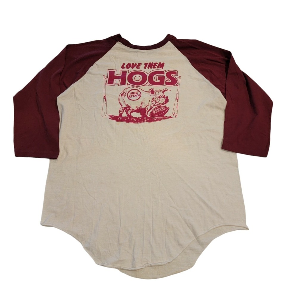 VTG Love Them Hogs Men's Henley Washington Commanders Redskins Men's Large